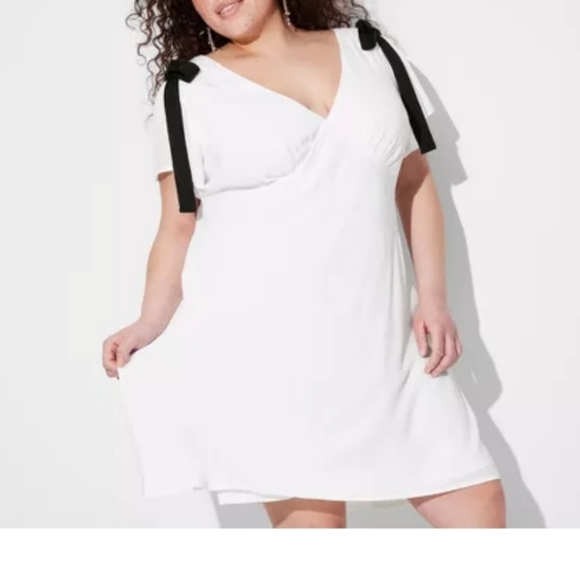 Women's Flutter Short-Sleeve Mini A-Line Dress — Wild Fable, Size XXL, White. - Picture 8 of 8